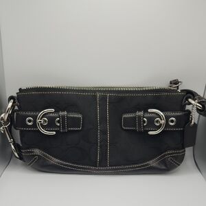 Coach Black Shoulder Bag with Silver Hardware